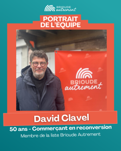 Portrait de David Clavel - Membre de la liste citoyenne Brioude autrement